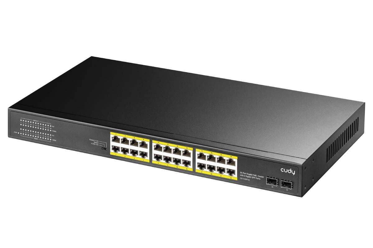 Cudy Switch Gigabit PoE+ 24 Porte con 2 porte Gigabit SFP, GS1028PS2