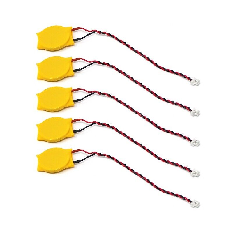 5x BATTERIA BIOS CR2032 CMOS NOTEBOOK COMPUTER LAPTOP 3V 2PIN GIALLA