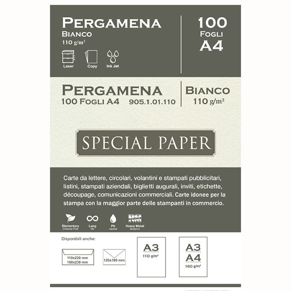 CARTA BAPI PERGAMENA BIANCO A4 110 GR. 1 00 FF