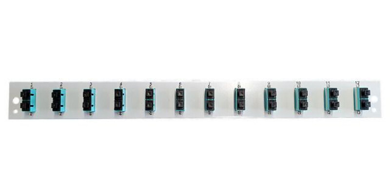 Oem Pannello Frontale per Cassetto Ottico 1U 12 SC Duplex/LC OM3 Grigio