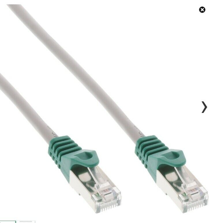 INL InLine® Cavo Rete Lan Incrociato, SF/UTP, Cat.5e, grigio, 1m, Patch Etherne