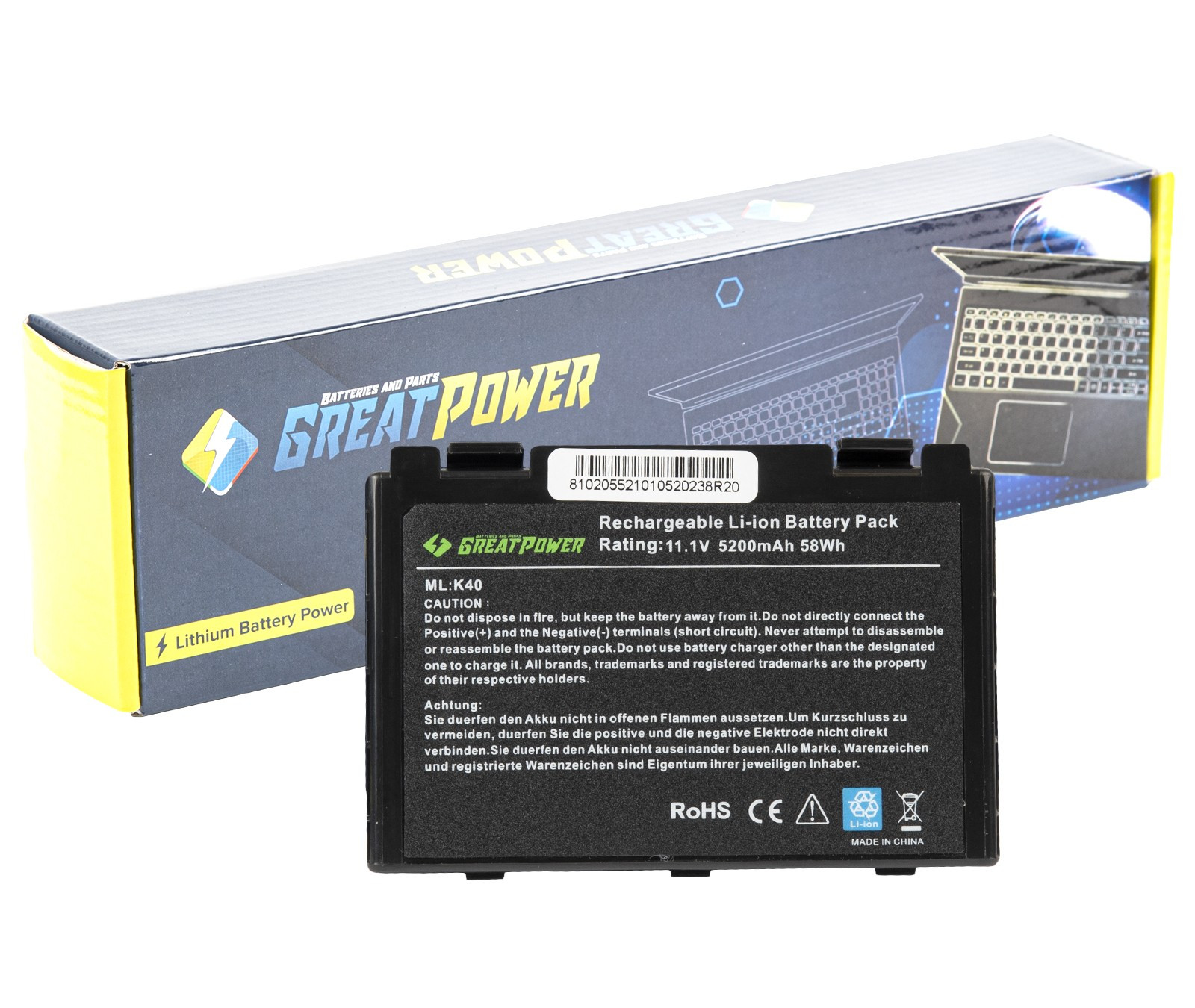 Batteria 5200mAh per Asus serie X66IC X50V X50VL X65 X70 X5D X5E X5C X5J X5DC