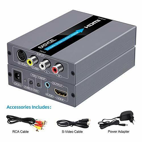 EASYCEL Convertitore RCA S-Video a HDMI, RCA Composite CVBS AV o S-Video + ingre