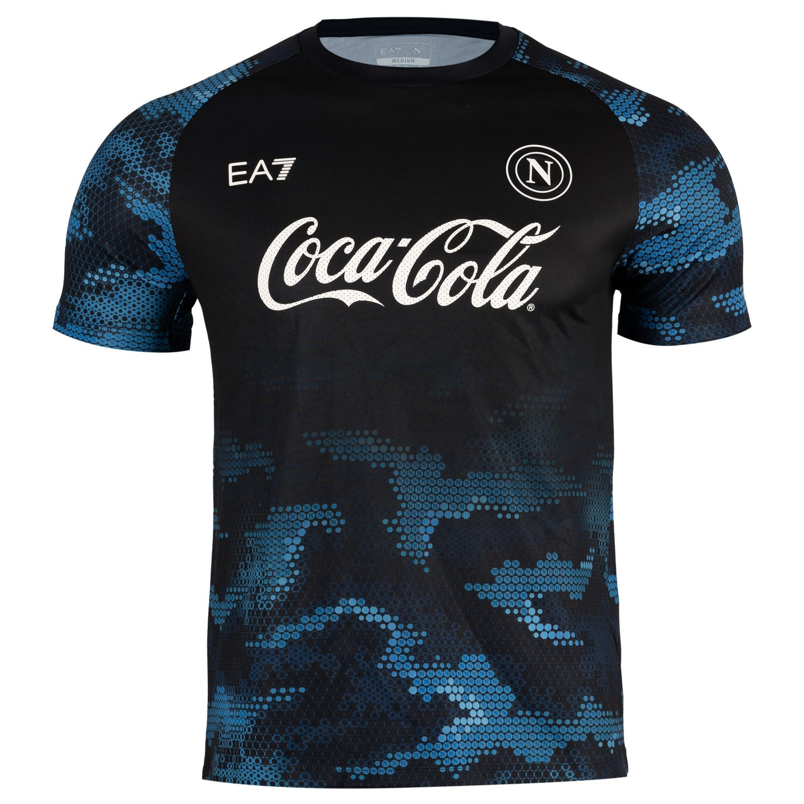 SSC Napoli Maglia Allenamento Blu, EA7 Prodotto Ufficiale, Maglia Calcio (y1c)
