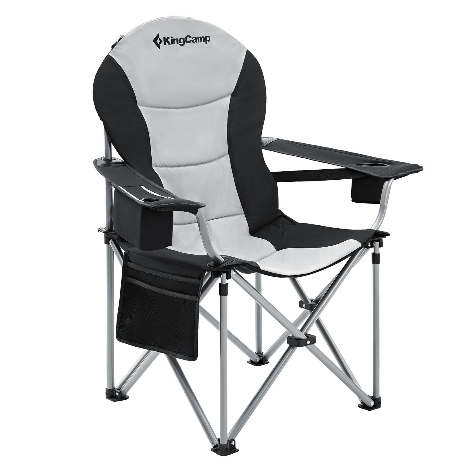 KingCamp High Back Lumbar Support Padded Folding Chair with Cup Holder (C7K)