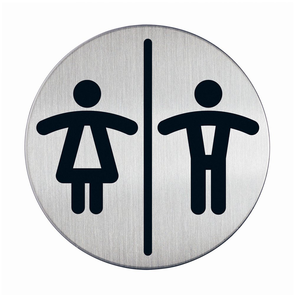 Durable Pictogram Door Sign "Ladies and Gents WC"   83 mm   Made from Stainless