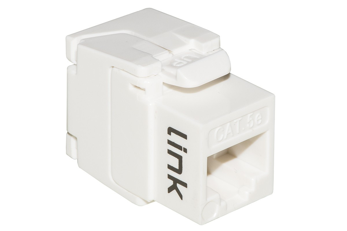 PRESA RETE KEYSTONE JACK RJ45 CATEGORIA 5E UTP TOOLESS COLORE BIANCO 180° CONTAT