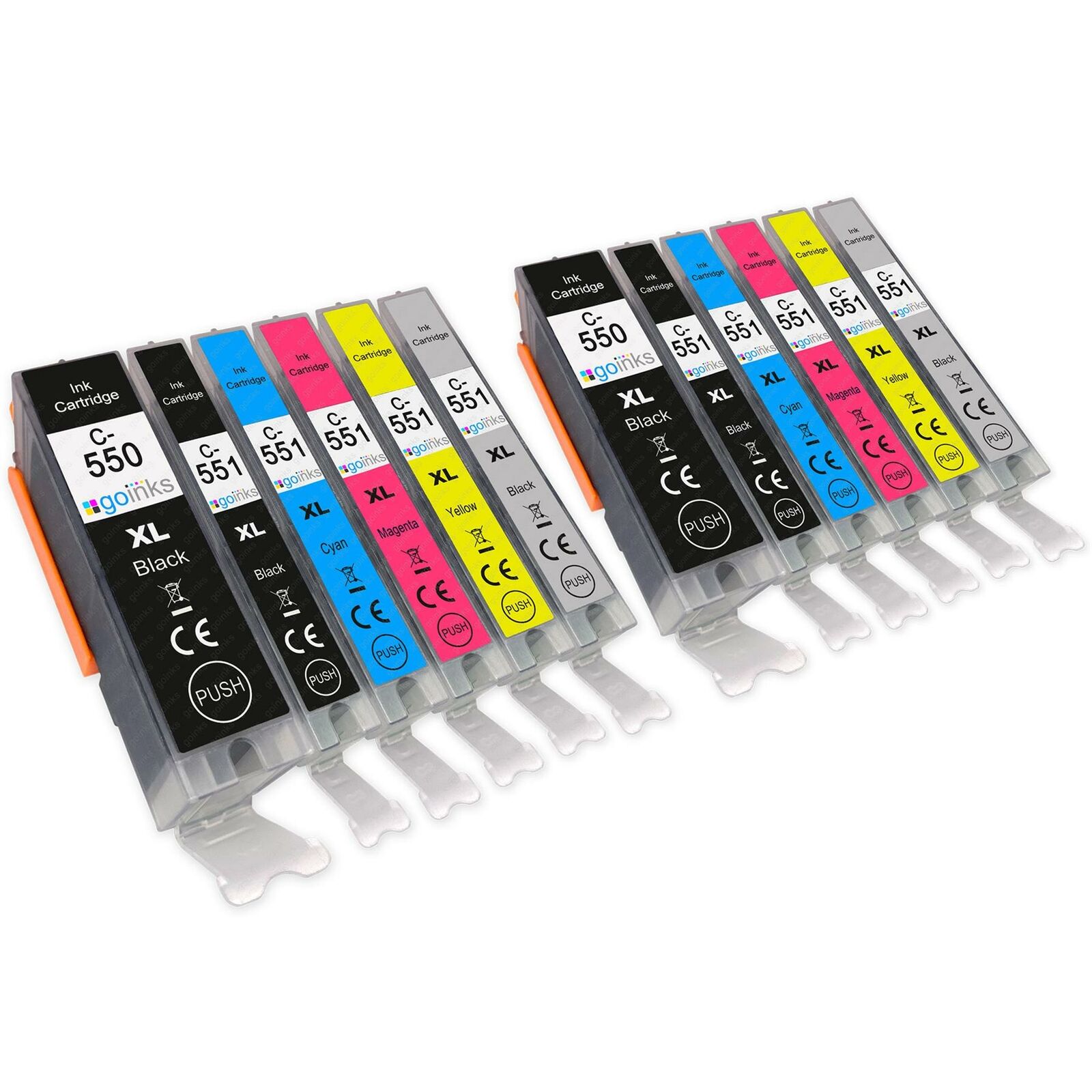 12 Cartucce d'inchiostro per Canon PIXMA iP8700 iP8750 MG6340 MG6350