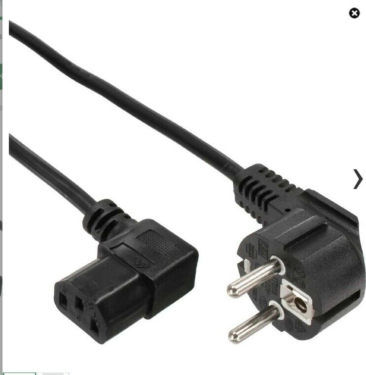 INL Cavo alimentazione Spina Schuko CEE-7/7 90° destra  Presa IEC-320-C13 0,3 m