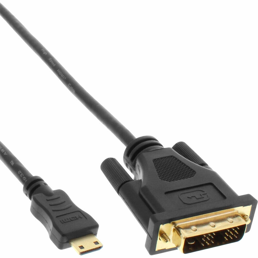 INL InLine® Cavo Mini HDMI C a DVI 18+1, dorato, 2m, nero, maschio / maschio, a