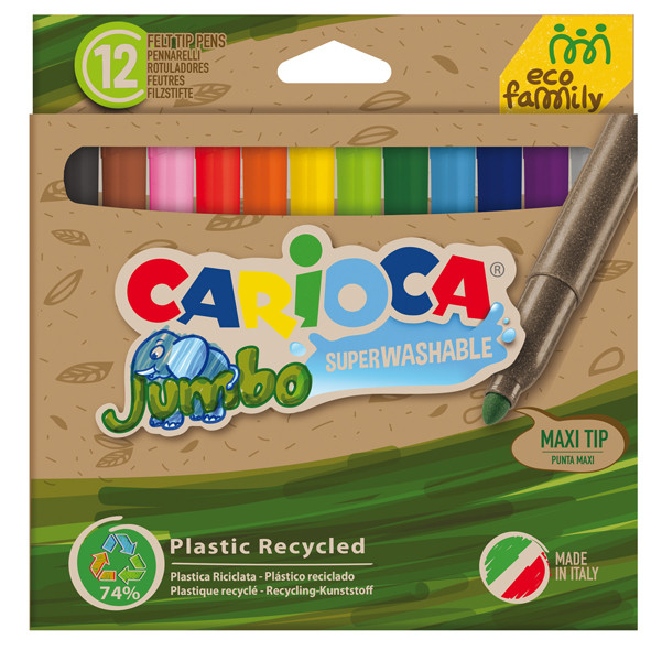 Pennarelli Jumbo Eco Family Carioca - Punta Maxi - 43101 (Assortiti Conf. 12)