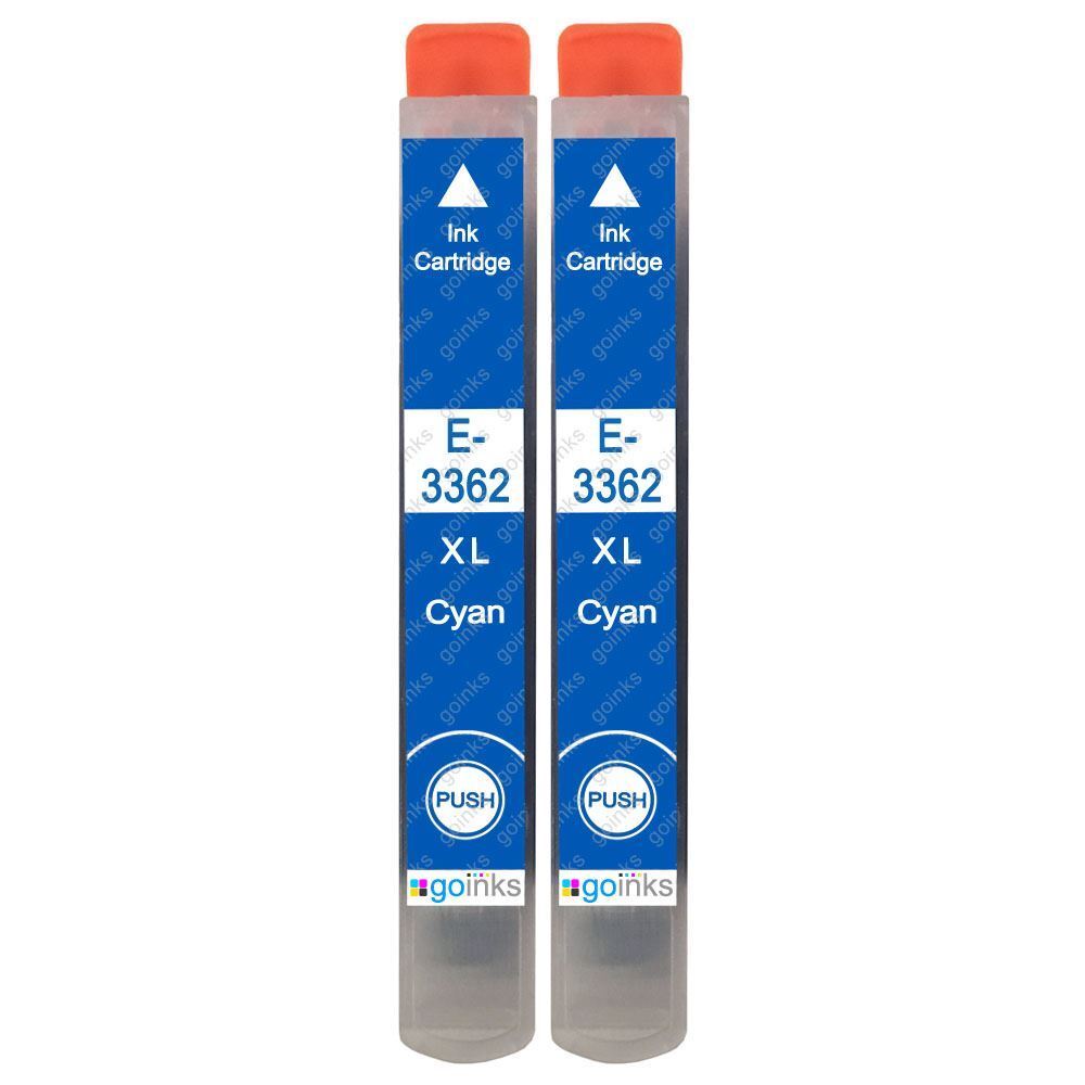 2 Ciano Cartucce d'inchiostro para Epson T3362 (33XL) non-OEM / Compatible