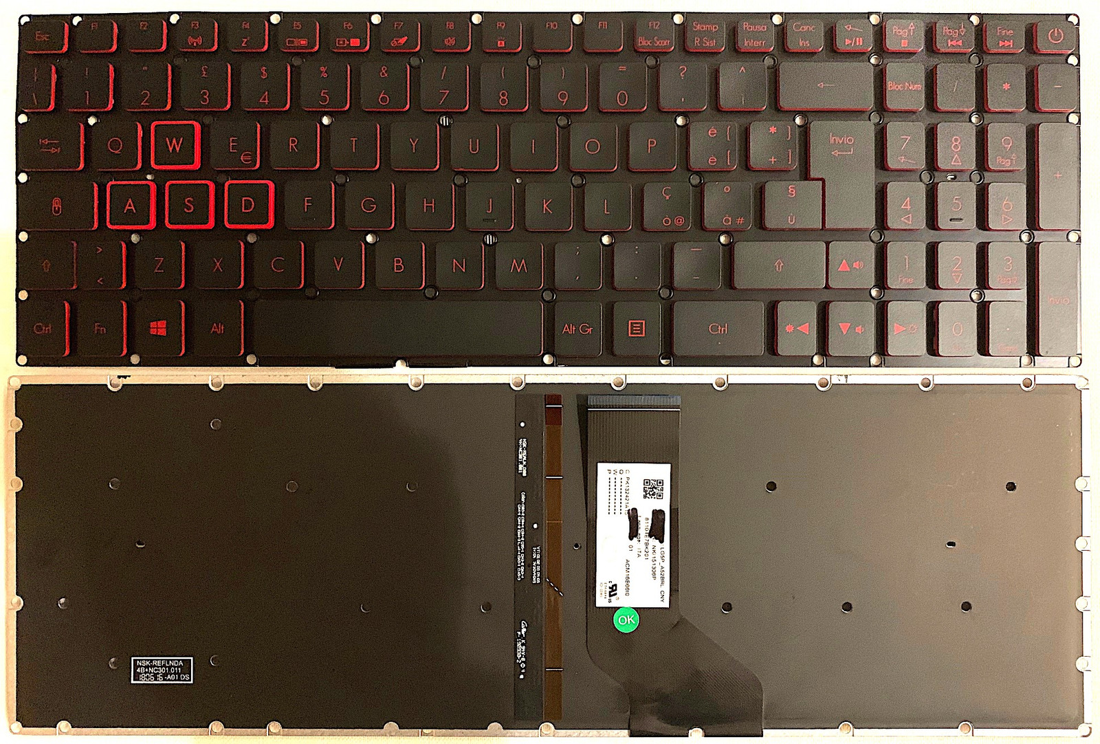 Tastiera italiana per Acer Nitro AN515-41 AN515-42 AN515-51 AN515-52 Retroillumi
