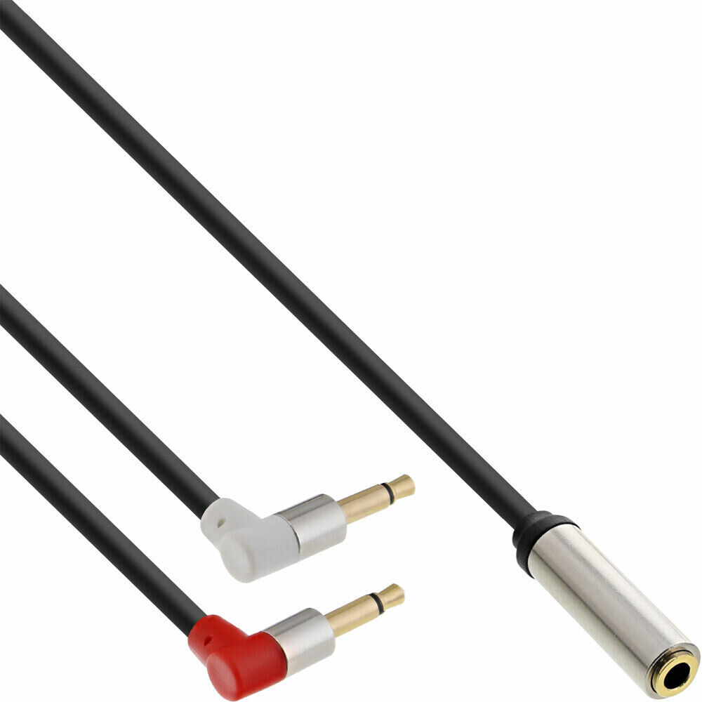 INL InLine® Cavo Audio Aereo 2x Jack 3,5mm maschio a Jack 3,5mm femmina, 0,15m,