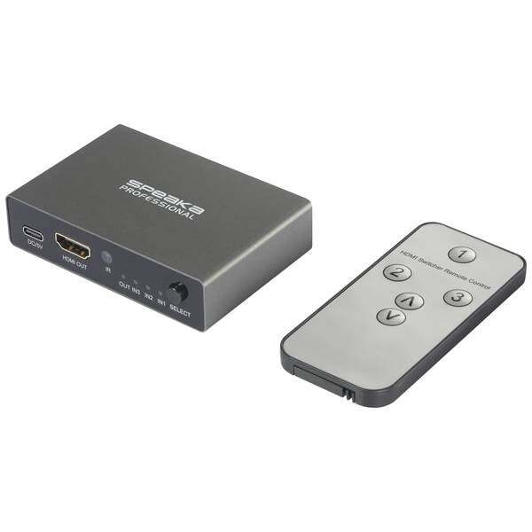 SpeaKa Professional SP-10461504  SP-HDS-210 3 Porte Switch HDMI Predisposto Ultr