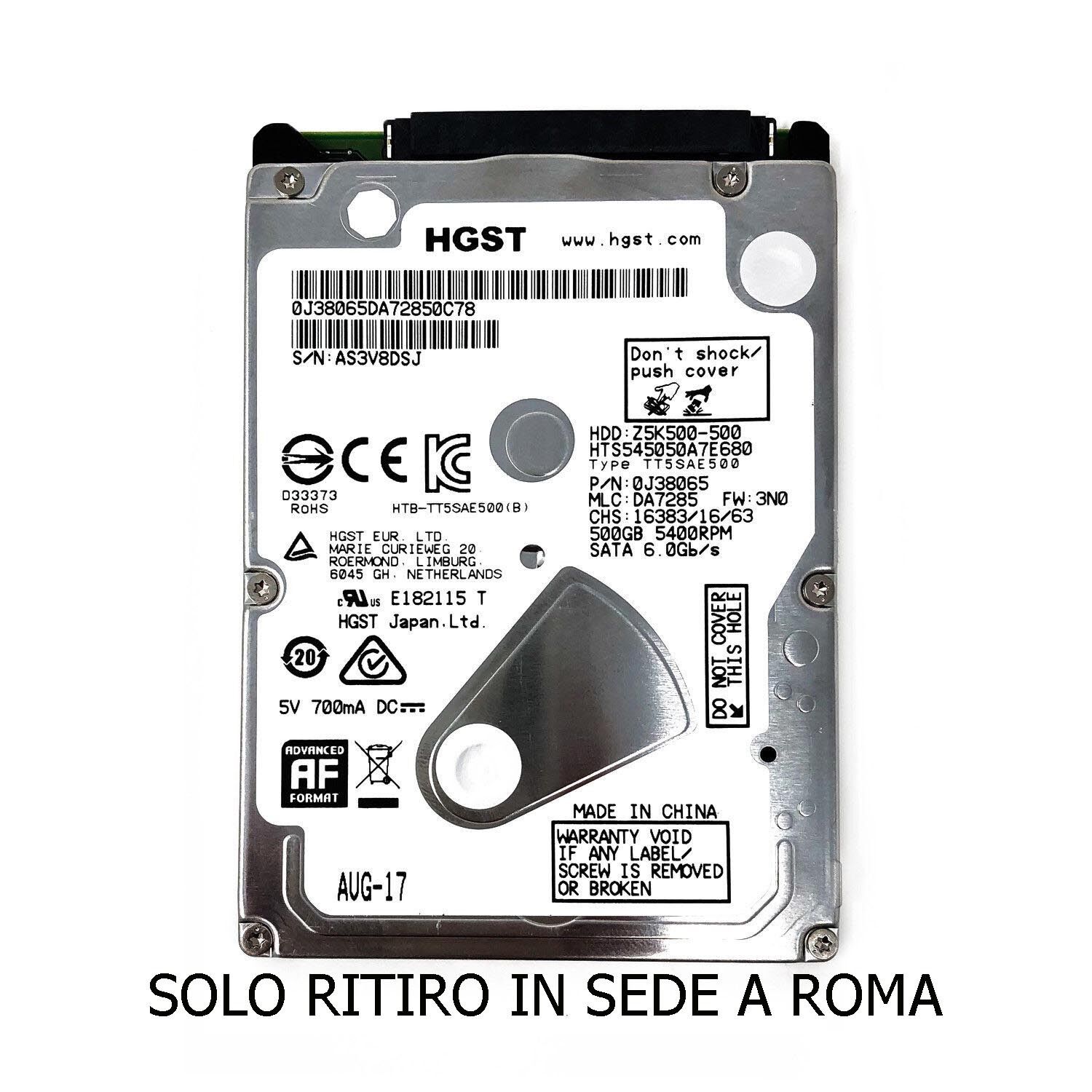RsZs- Hitachi 500 GB 500 GB 6 3 cm 5400 rpm SATA Hard Drive sottile 7 mm per lap