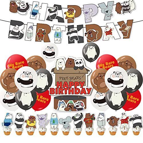 Addobbi per Feste di Compleanno We Bare Bears Palloncini Compleanno We (I8f)