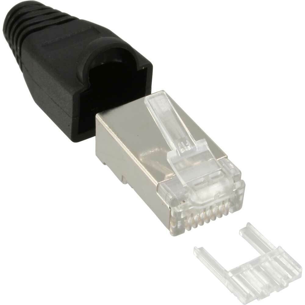 INL InLine® Plug RJ45 Cat.5 schermato per cavo Lan AWG26 con slitta e passacavo