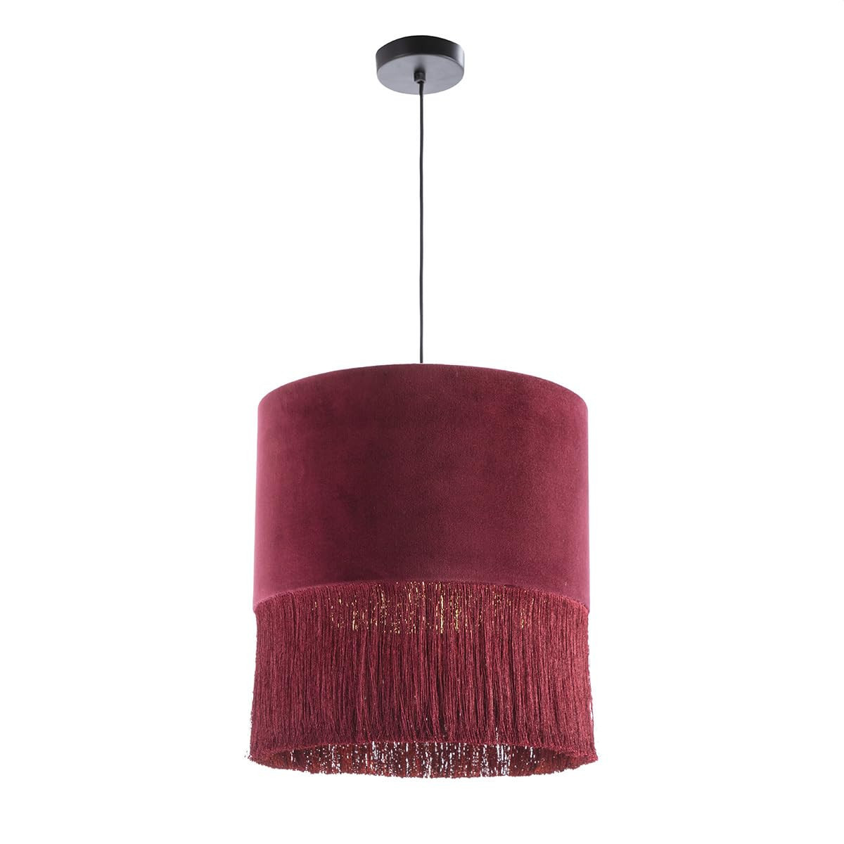 LAMPARA DE TECHO 40X40X43 TERCIOPELO ROJO (i6X)