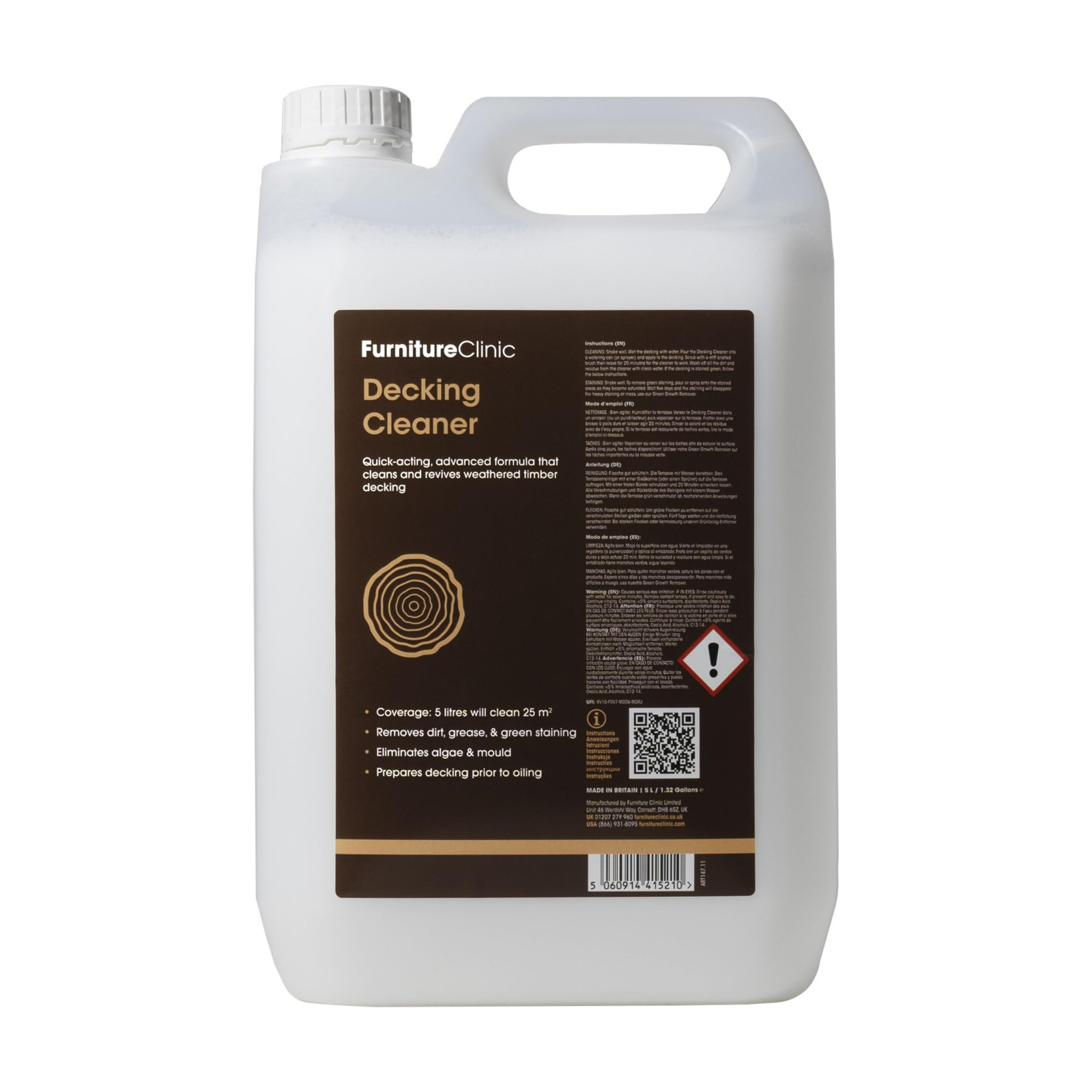 Detergente per decking 5L – Formula ad azione rapida che pulisce e (Q4v)