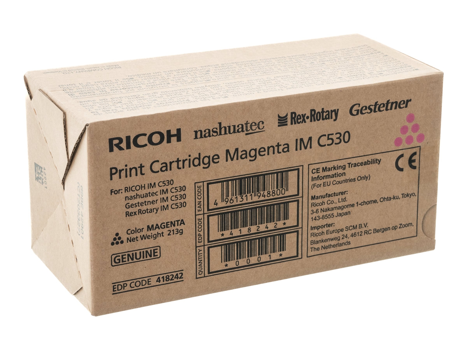 Ricoh IM C530 Magenta original toner cartridge for IM C530 toner 418242
