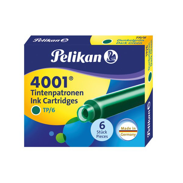 Cartucce per Stilografica 4001 TP/6 Pelikan - 300087 (Verde Conf. 6)