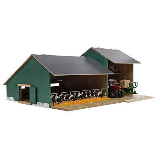 Kids Globe 610200 Wooden Cow Hutch with Warehouse, Hinged Roof, Farm with (D2D)