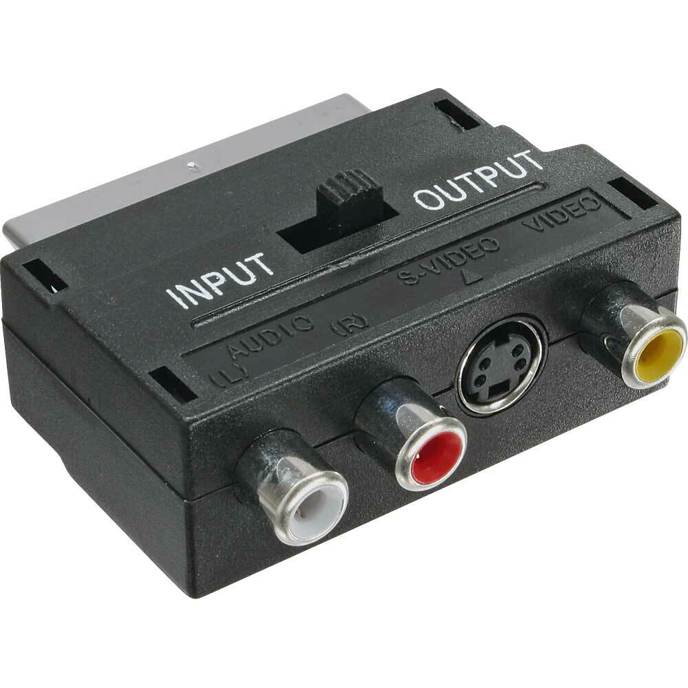 INL InLine® Adattatore TV Scart (in/out) a 3x RCA (audio L+R e Video) e 1x S-VH