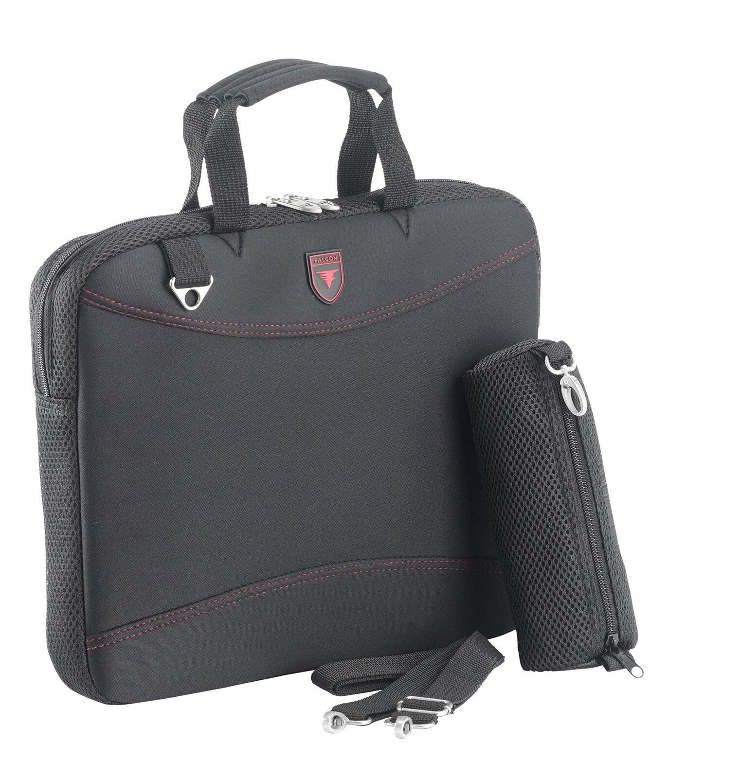 Falcon Neoprene Padded Slimline Sleeve For 15.6" Laptop - Black/Red - Fi2598
