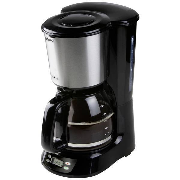 Domo DO1065K   Kaffeemaschine Schwarz Edelstahl Fassungsvermögen Tassen 12