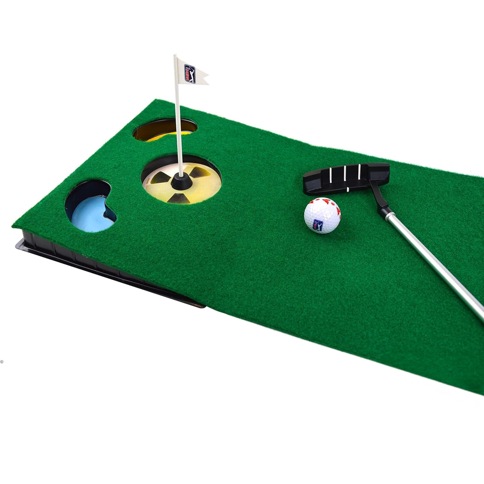 PGA Tour Tappetino da Golf per Putting da 6 Piedi con Putter Pieghevole e (K2O)