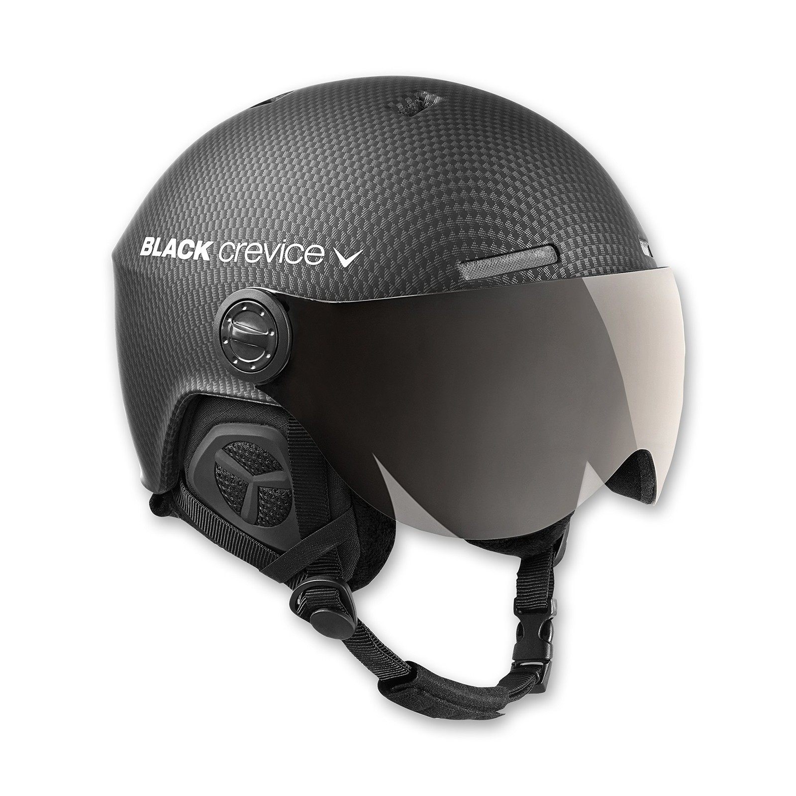 BLACK CREVICE Casco da sci Gstaad I Casco da sci con visiera stile pilota (S0Q)