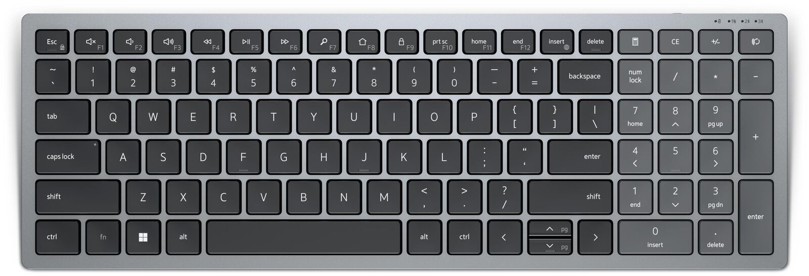 DELL KB740 tastiera RF senza fili  Bluetooth QWERTY Nordic Grigio Nero