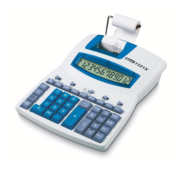 Calcolatrice Scrivente 1221X IBICO - IB410055 (Bianco e Blu)
