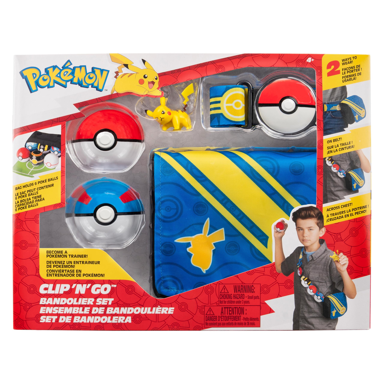 Pokémon Bandolier Set - Pikachu #4 with Pokéball, Great Ball and Pikachu Themed