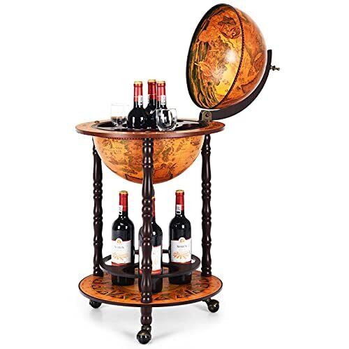 COSTWAY Globo bar World Globe Bar su ruote, carrello da bar, carrello da (i0X)