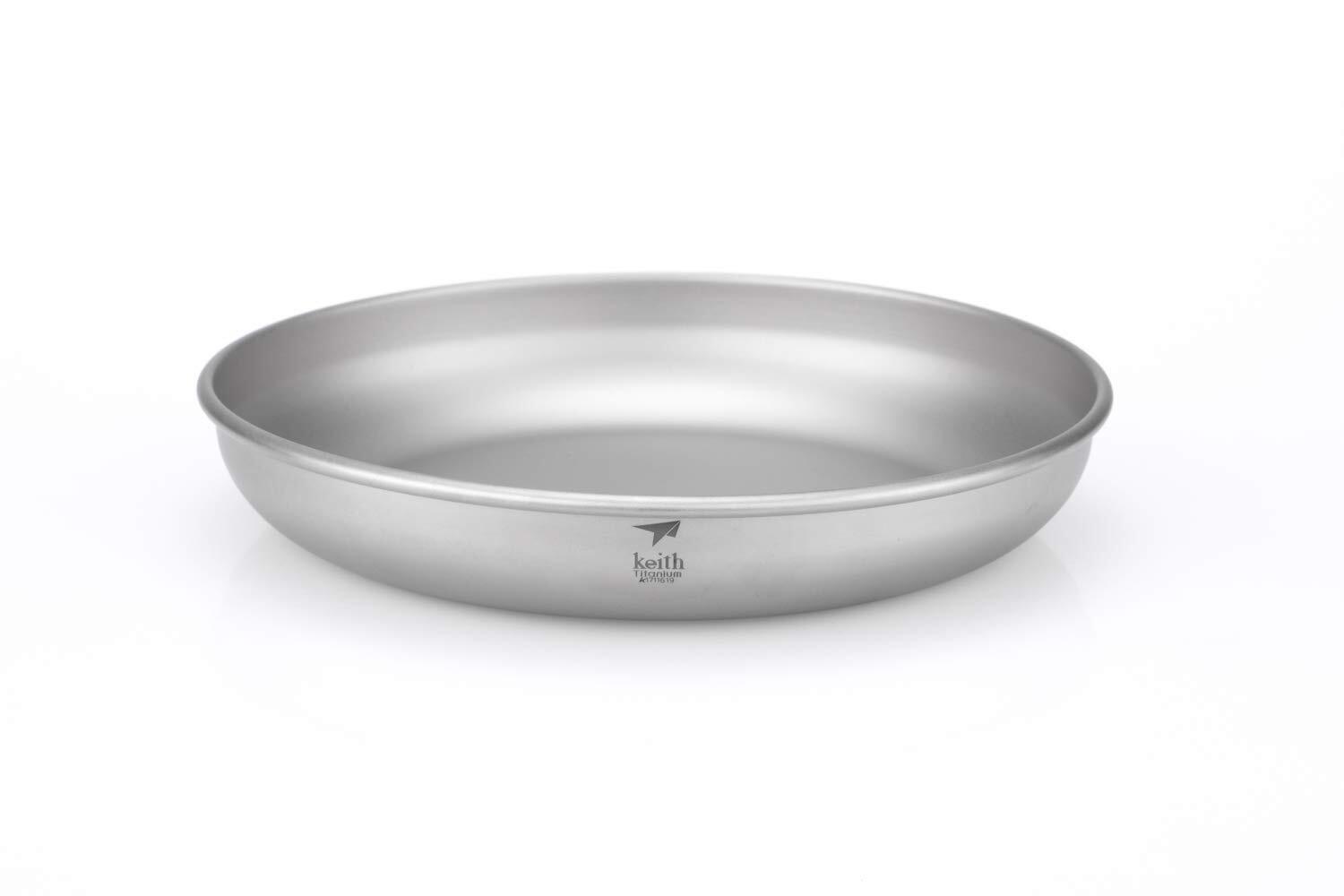 Keith Piatti Titanium - Piatti da campeggio leggeri con bordi arrotolati, (K9o)
