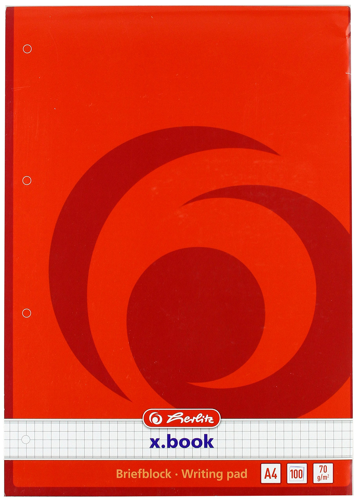 Herlitz 733436 Pad Quad Ruled/Perforated Writing Paper A4/100 Sheets 70 g/m²