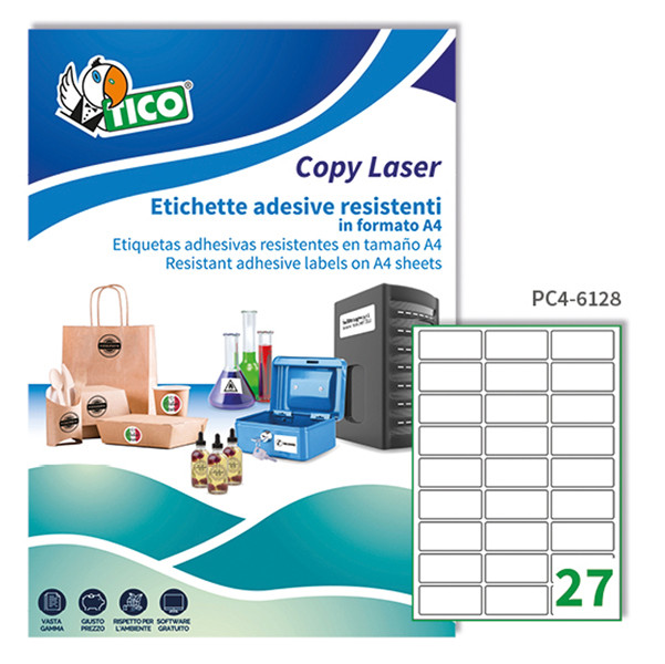 Etichette Adesive in Poliestere Tico - A4 - 61x286 mm - PC4-6128 (Trasparente Co