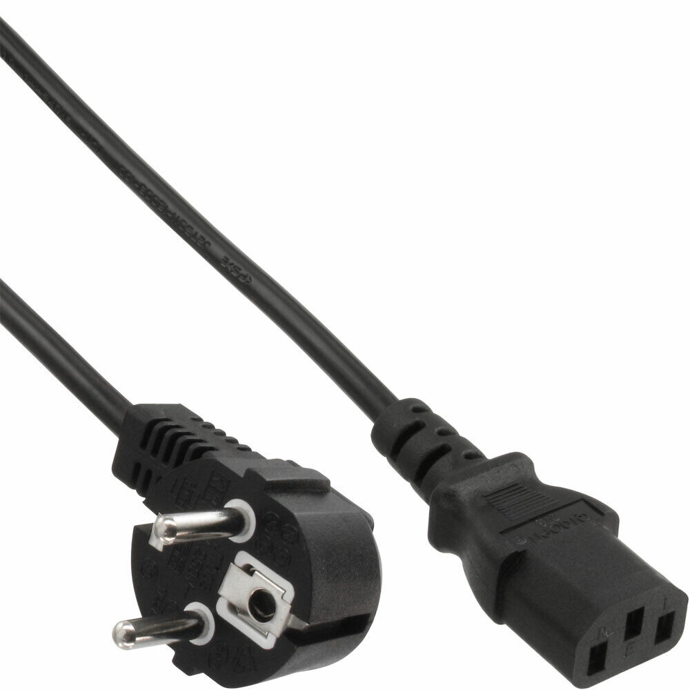 INL InLine® Cavo alimentazione Spina Schuko angolato a Presa IEC-320-C13, 0,5m