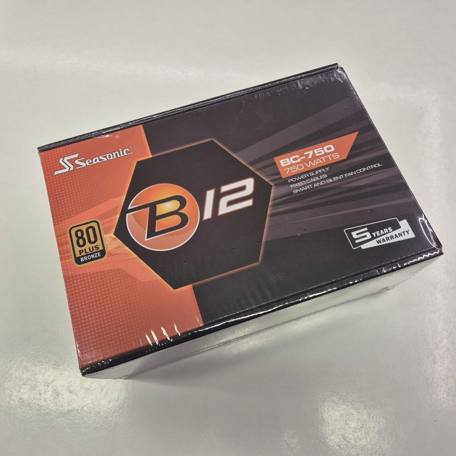 Seasonic B12 BC 750 W Non-Modular PSU, ATX 12 V, 80 PLUS Bronze Certified - NEW