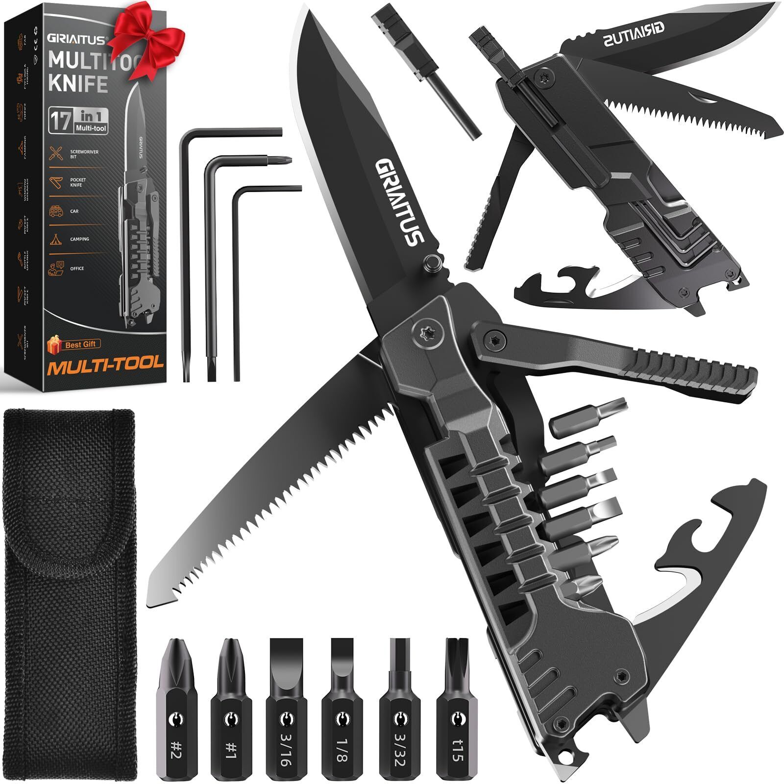 Navaja Multiusos 17en1 Herramientas Multiusos Cuchillo con Palillos para (y3h)