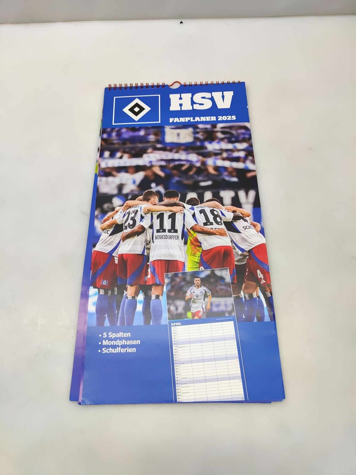 N NEUMANNVERLAGE - Hamburger SV 2025 timer per fan, 22 x 45 cm, pianificatore...