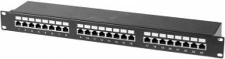 Pannello patch Cat 6 24 porte STP 1 U 4830 cm (19") pannello patch Cat 6 nero co