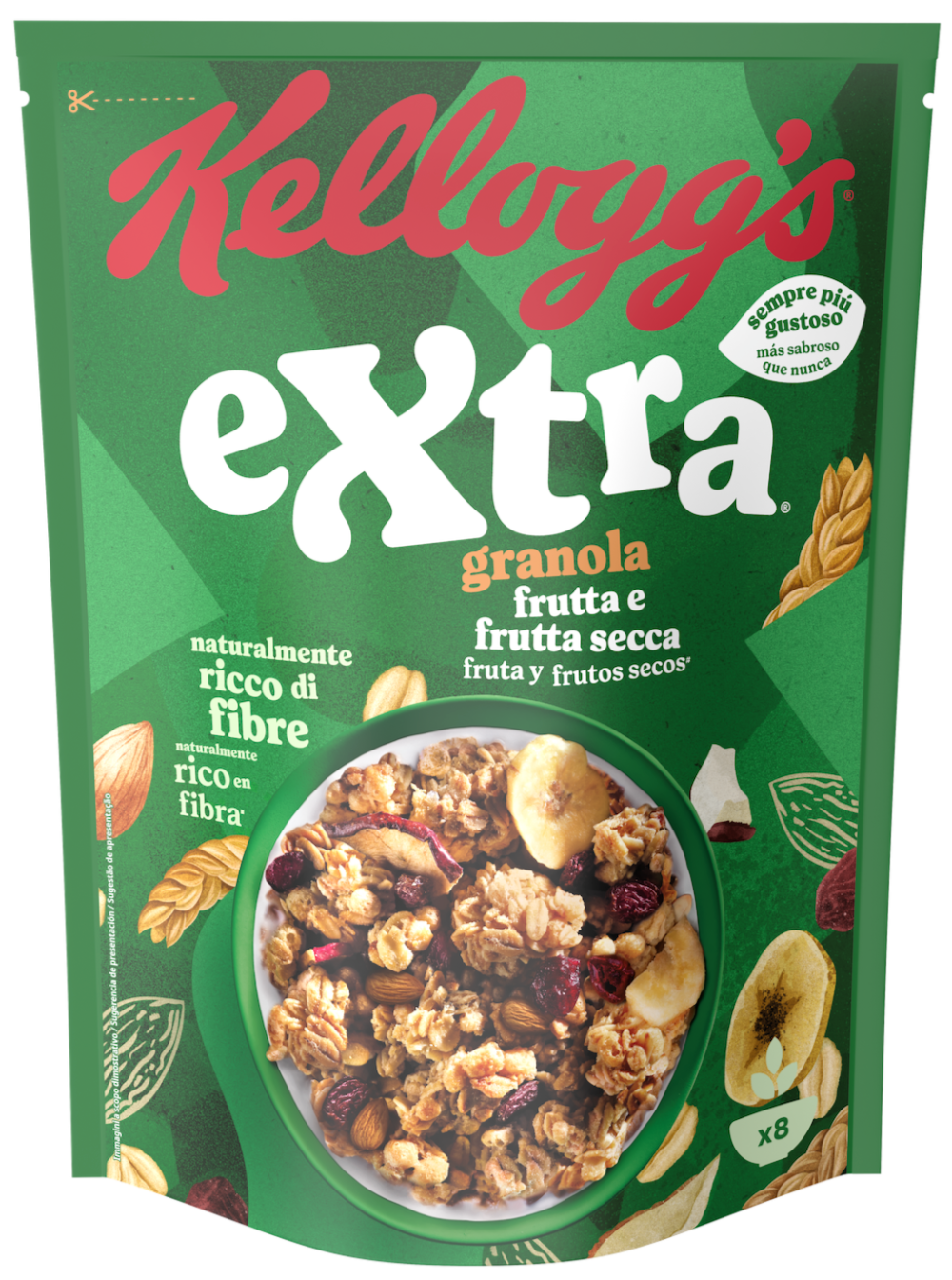 KELLOGG'S EXTRA FRUTTA SECCA CEREALI KELLOGG'S INTEGRALI FIOCCHI D'AVENA 375g