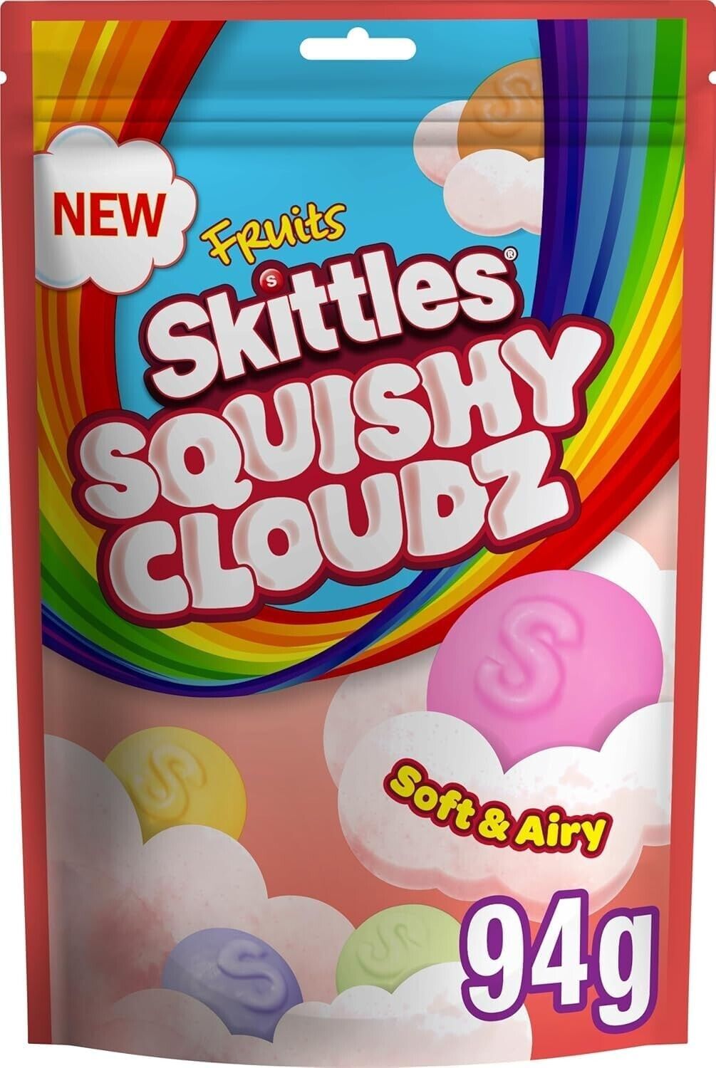 Skittles Squishy Cloudz Fruit - Caramelle AMERICANE Morbide - Pacco da 94 grammi