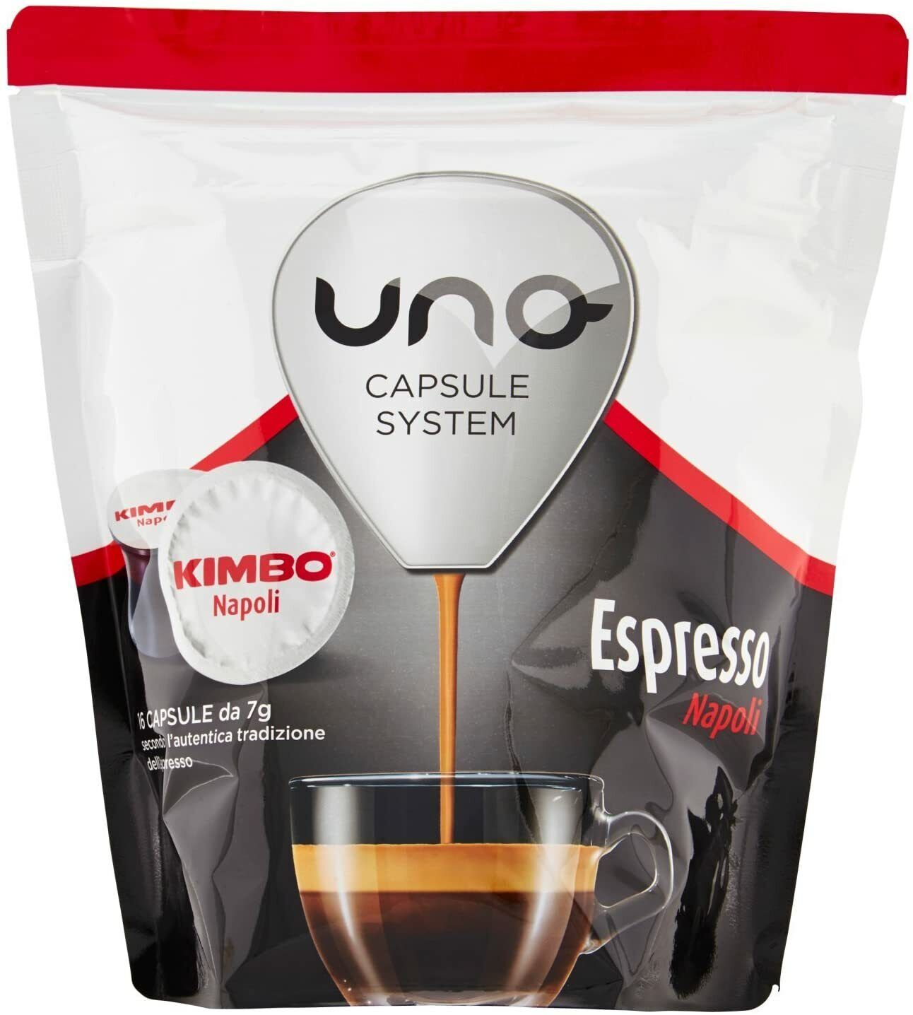 16 CAPSULE CAFFE'  KIMBO UNO SYSTEM MISCELA NAPOLI ORIGINALI