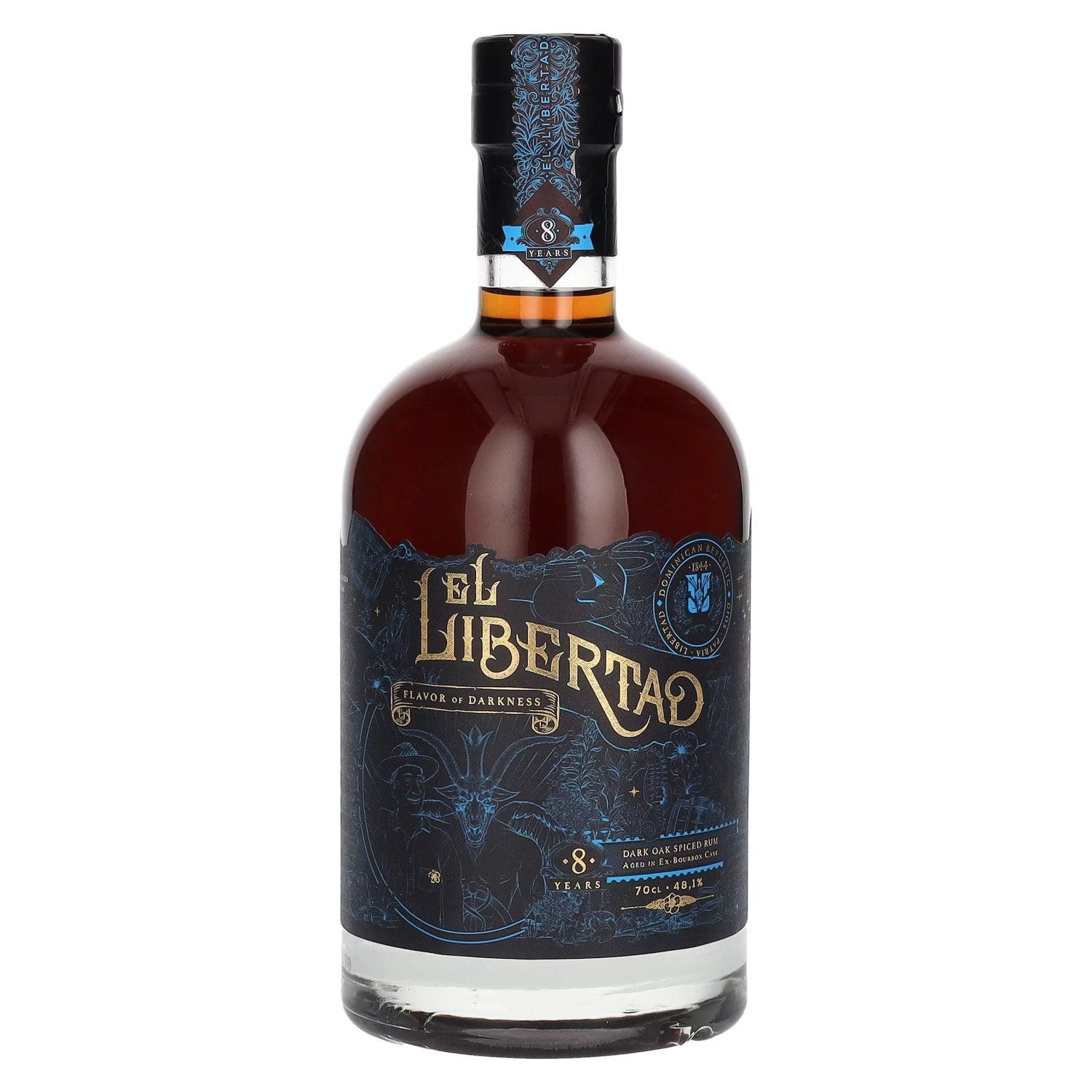 El Libertad 8 Years Old FLAVOR OF DARKNESS Dark Oak Spiced Rum Chapter III