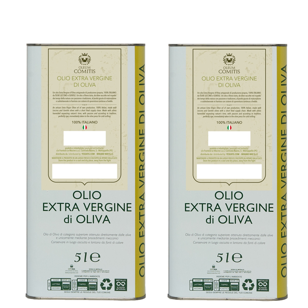 Oleum Comitis - Olio Extra Vergine di Oliva - 2 x 5 l
