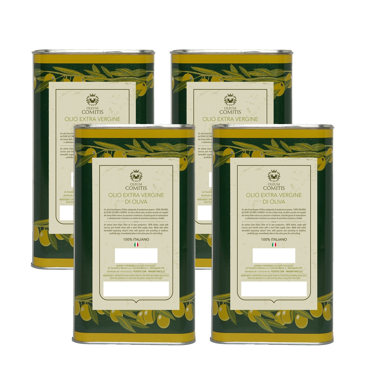 Oleum Comitis - Olio Extra Vergine di Oliva - 4 x 3 l